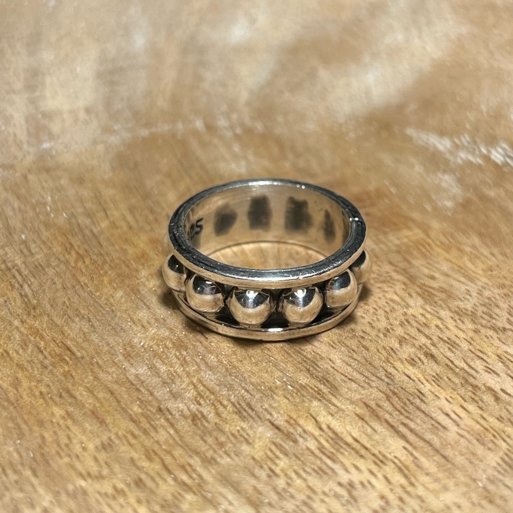 *SOLD* Taxco Mexico 925 Sterling Silver Round Ball Dome Ring - Picture 4 of 13